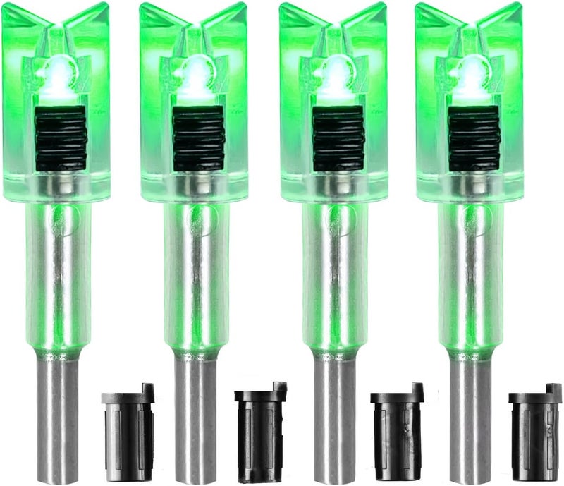 DEEPOWER Store Crossbow Lighted Nock with ON/Off Switch 4 Pack with .285”/.297”/.300”/.305” Bushings LED Nock Universal Fit for Bolts - Image 1